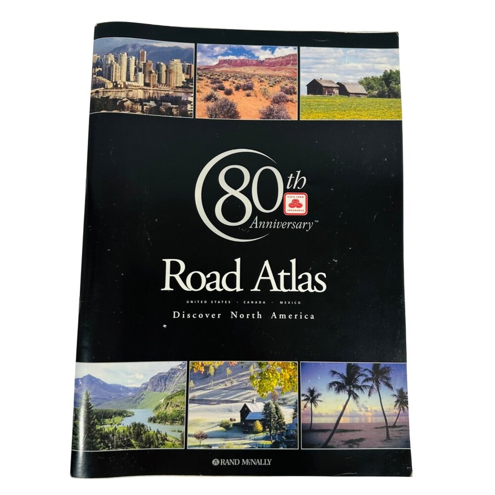 Rand McNally 80th Anniversary Road Atlas United States Canada Mexico State Farm